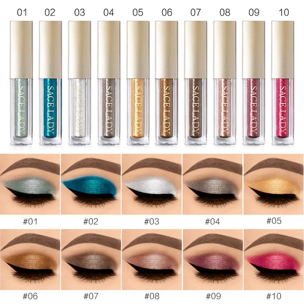1 шт. жидкие блестящие тени для макияжа мерцающие век металлический осветитель