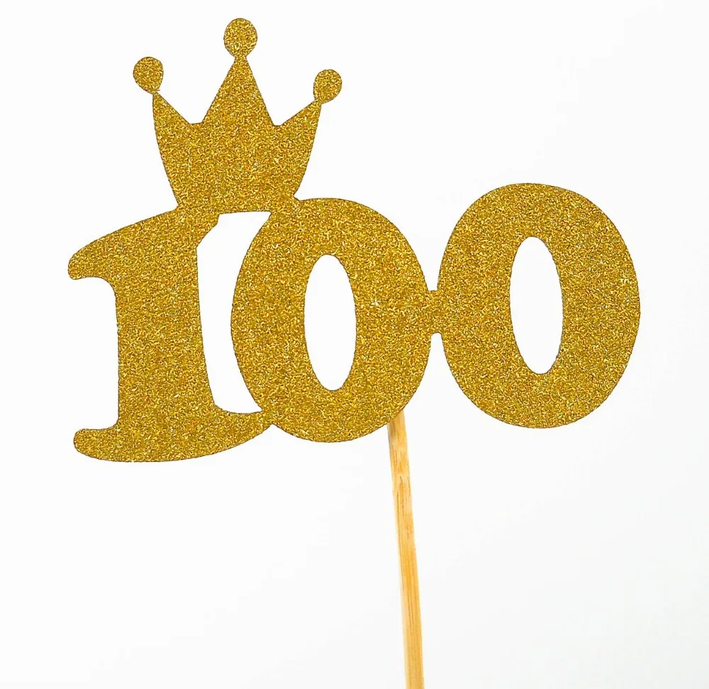 1 шт. принцесса 100 дней флажки для торта Золотой Серебряный кекс торт Топпер семьи