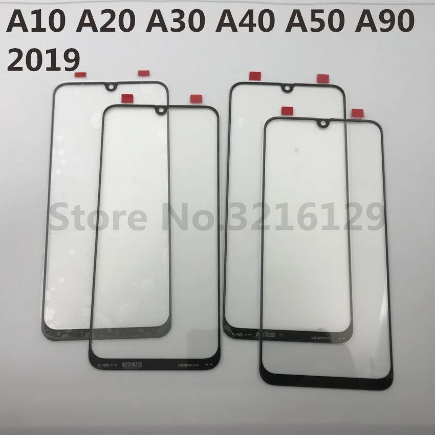 50 шт.,, высокое качество, для samsung Galaxy A10, A20, A30, A40, A50, A60, A70, A80, A90,, lcd, Передний сенсорный экран, стекло, внешний объектив