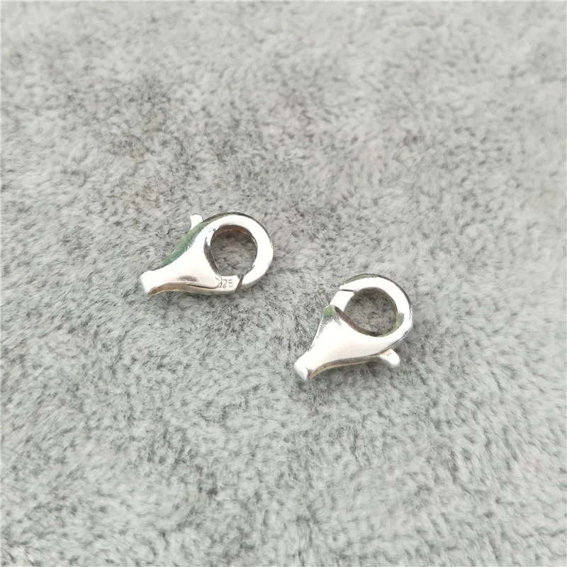 Высокое качество 925 пробы Серебряный омаровый Застежки DIY ожерелье кулон шнур застежки штампованный разъем для изготовления ювелирных изделий 10 шт./лот