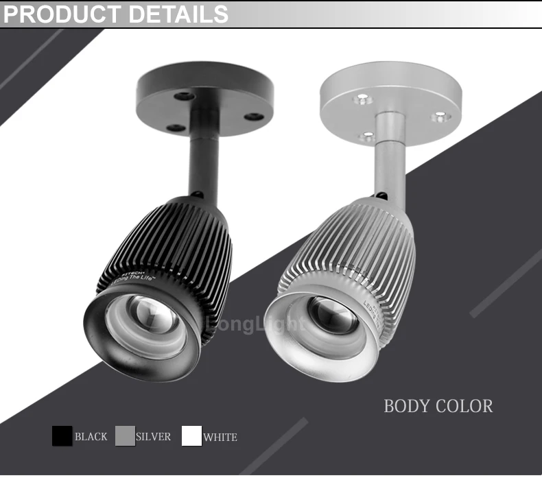 Новый прожектор поверхностного монтажа Zoom Spot Led Light Cob Cree Chip 3W 3000K 4000K 6000K для подсветки музейных витрин 110V 220V.