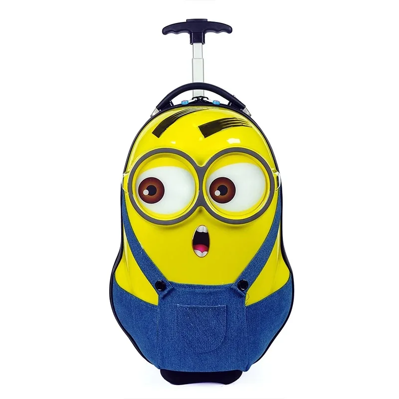 Чемодан на колесиках для мальчиков и девочек с 3d-рисунком желтого человечка |