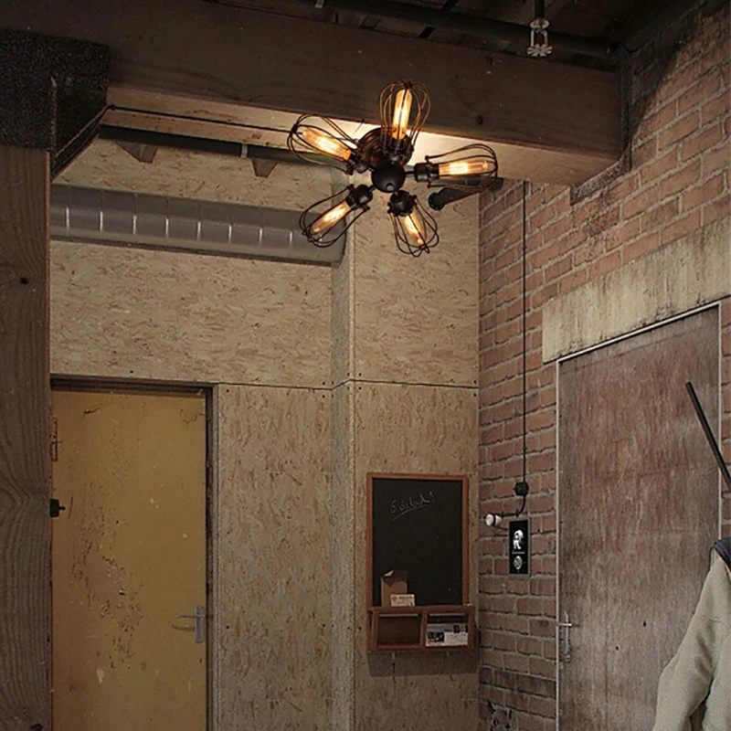 Винтажные кухонные потолочные светильники e27 в стиле грейпфрута 5 винтажных