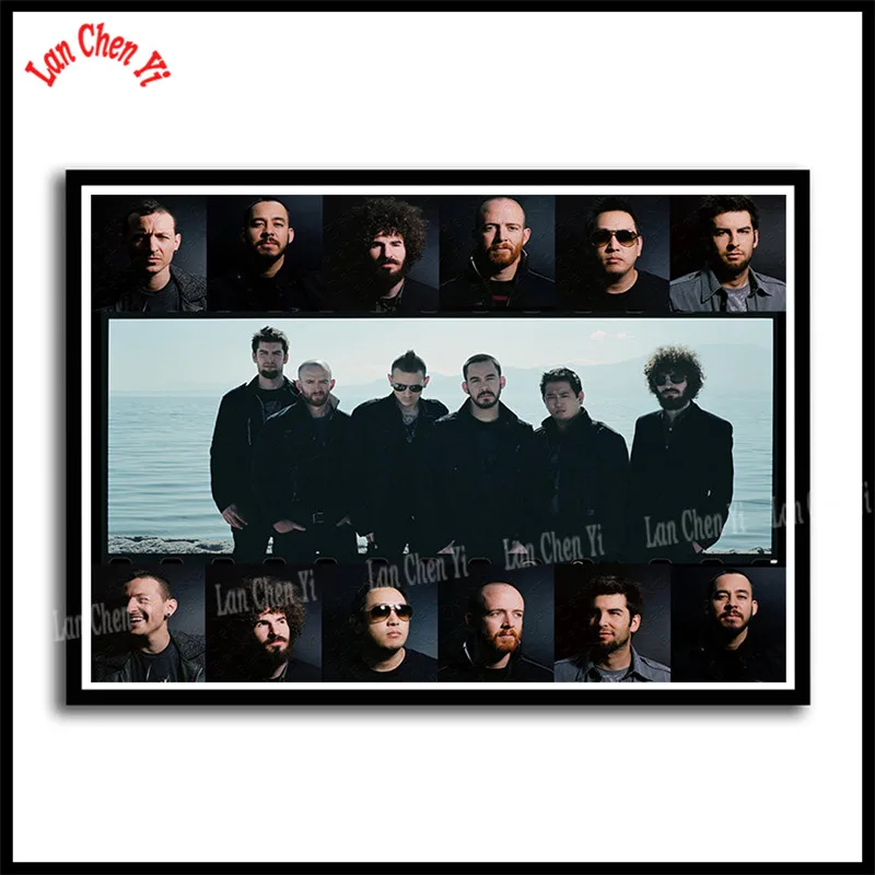 Многоцветный Linkin park Рок-Группа с белым покрытием бумажные плакаты Европейская и американская музыка звезда декоративная живопись кафе бар плакаты - Цвет: Многоцветный