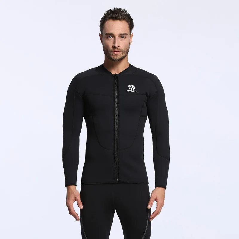 

3mm all black men's Surf coat chlorine diving jacket for cold and warm diving men