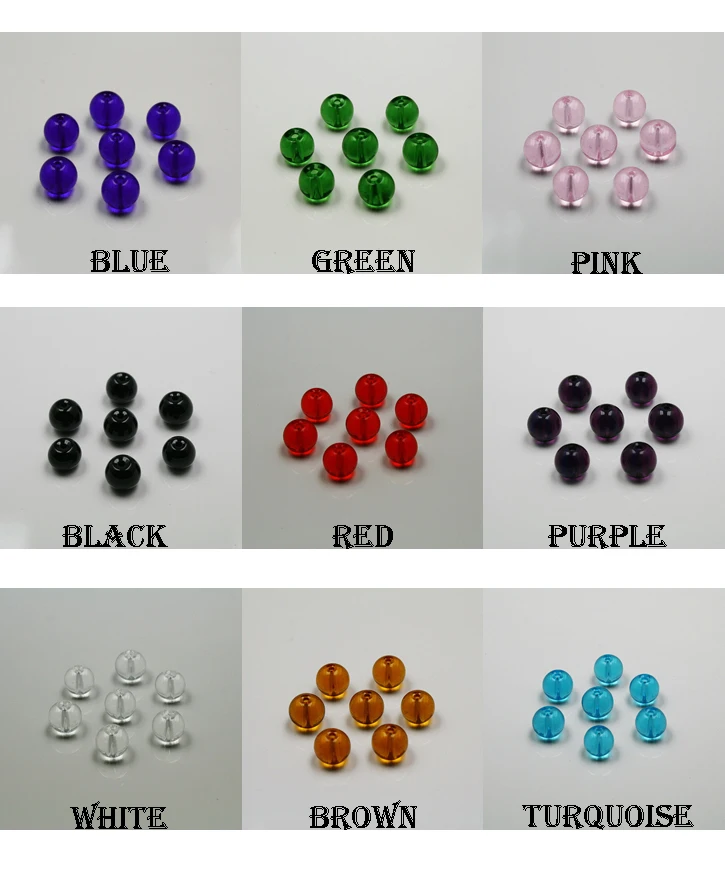 Горячая Акция 30 шт. 8 мм Разноцветные голубые белые черные красные розовые