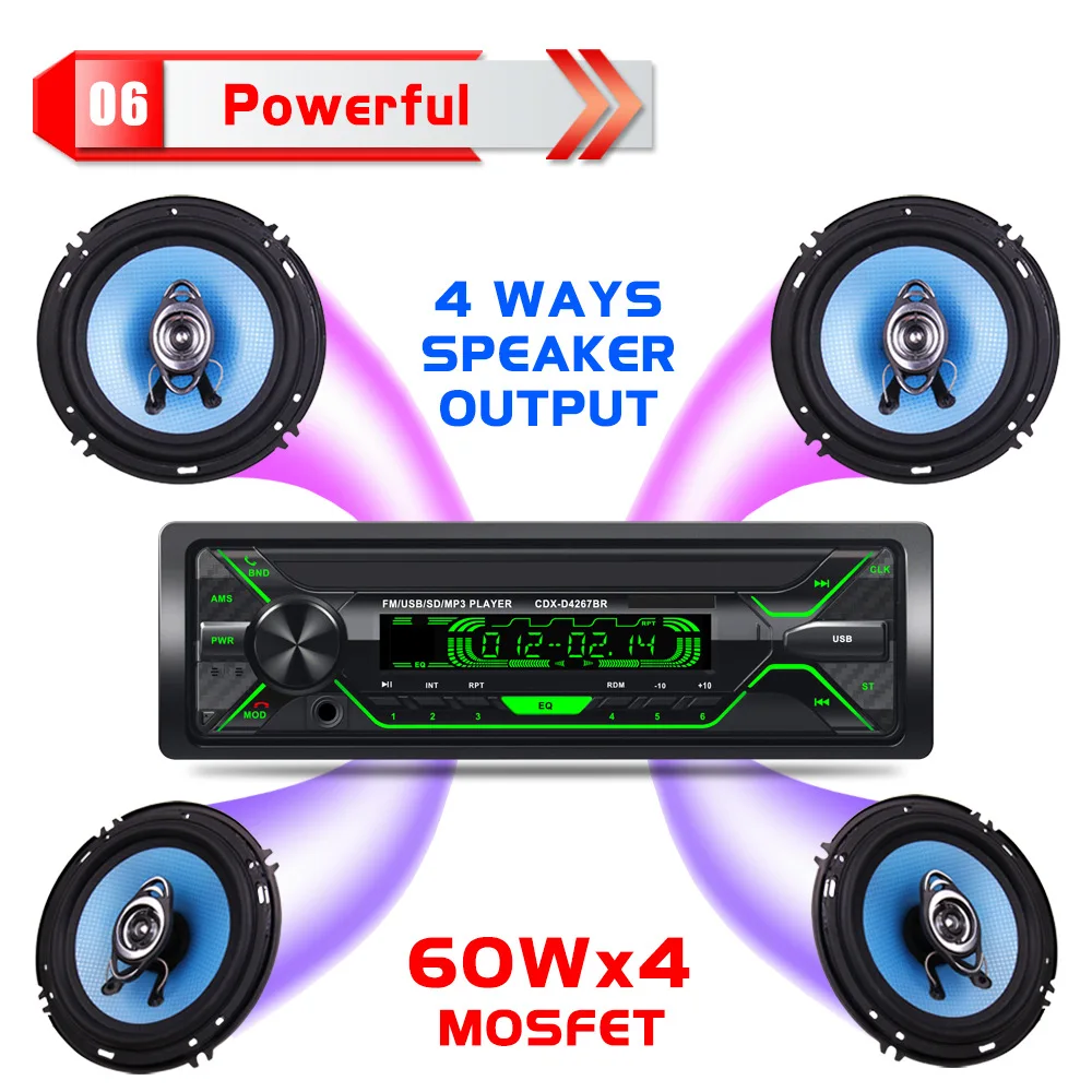 AZGIANT12V Bluetooth Стерео FM Съемная панель 1 DIN автомобильный MP3 радио USB флеш-накопитель