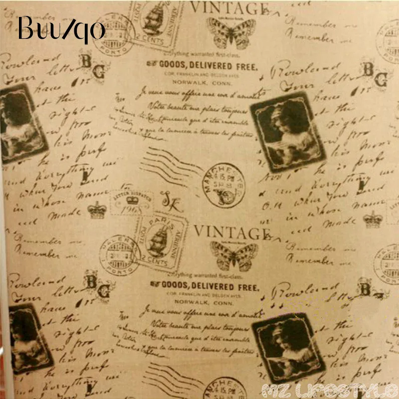 Buulqo 100*140 см Ретро винтажная печатная хлопчатобумажная и льняная ткань по метру DIY