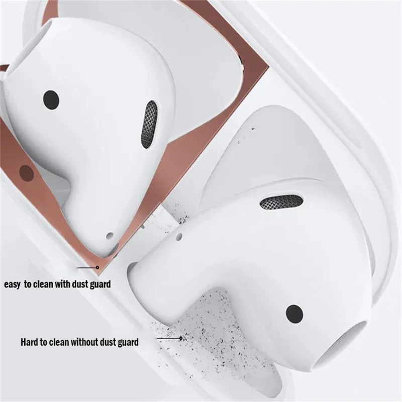 Металлическая пыль Защитная пленка для оригинального Apple AirPods чехол аксессуар