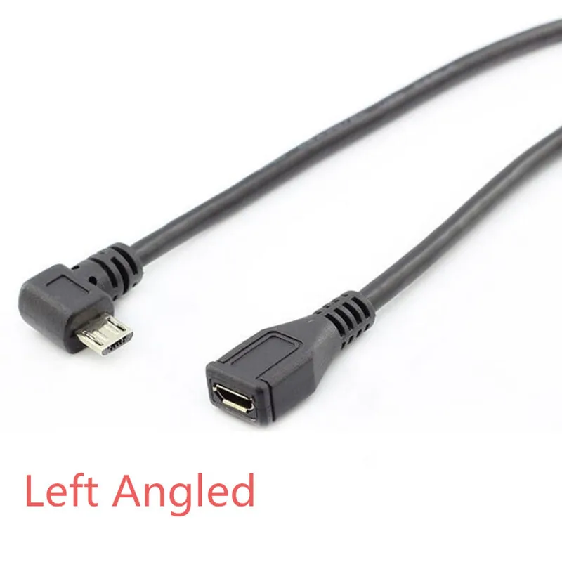 Micro USB 2 0 5Pin штекер к гнезду адаптер длинный разъем 90 градусов правый левый вверх и