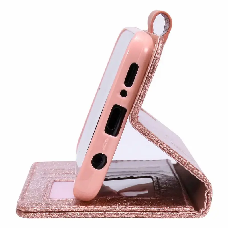 С сияющими блестками кожа для samsung Galaxy S10 S9 S8 S7 Note 9 8 A70 A50 A40 A20e A8 A6 A5 A3 J3 J5 J6 J7 Флип Чехол кошелек Чехол