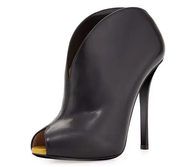 

Женские ботильоны с открытым носком, полусапожки из ракушек на очень высоком тонком каблуке, Классическая обувь, весна-осень