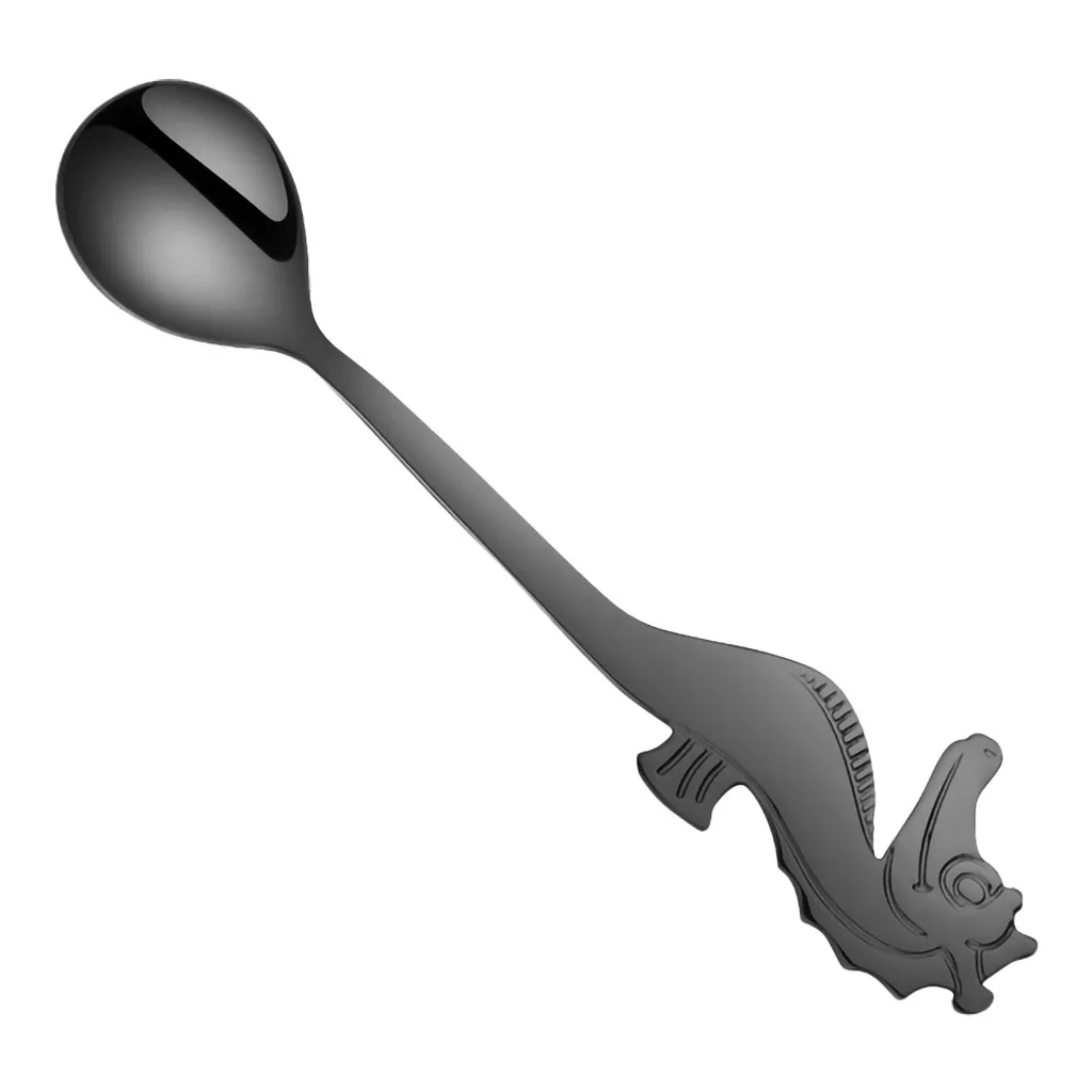 Colorful Glitter Sea Horse Animal Rice Spoon Set Handle Ice Cream Scoop Drinking Tools Gadgets Kitchen Accessories Cuchara Pala | Дом и сад