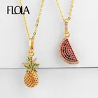 Женское длинное ожерелье с подвеской из фианита 24 К золота