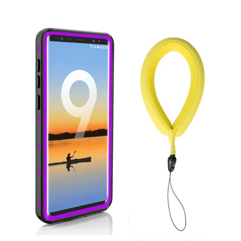 IP68 Экстремальный водонепроницаемый защитный чехол для samsung galaxy S10 S9 Plus Note9 8 герметичный пылезащитный прозрачный защитный чехол для телефона - Цвет: Purple with strap