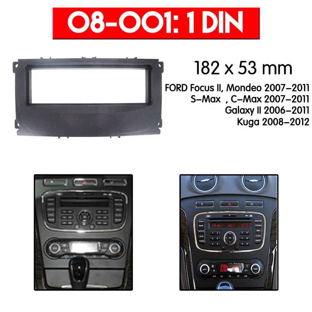 

1 din Car fascia facia panel frame for FORD Focus II,Mondeo,S-Max,C-Max,Galaxy II,Kuga(Black) installation surround kits 08-001