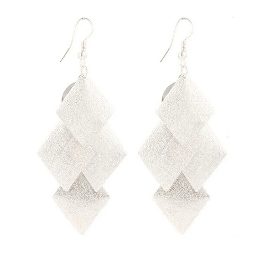 HOT Brand High Quality 1Pair Women Alloy Rhombus Leaves Earings Eardrop Jewelry 102510 | Украшения и аксессуары