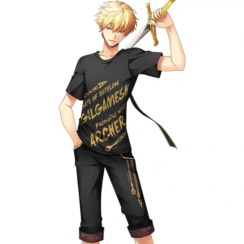 Аниме Fate/Grand Order Gilgamesh glisting Sumnder футболка/брюки косплей костюм унисекс M-3XL Хэллоуин