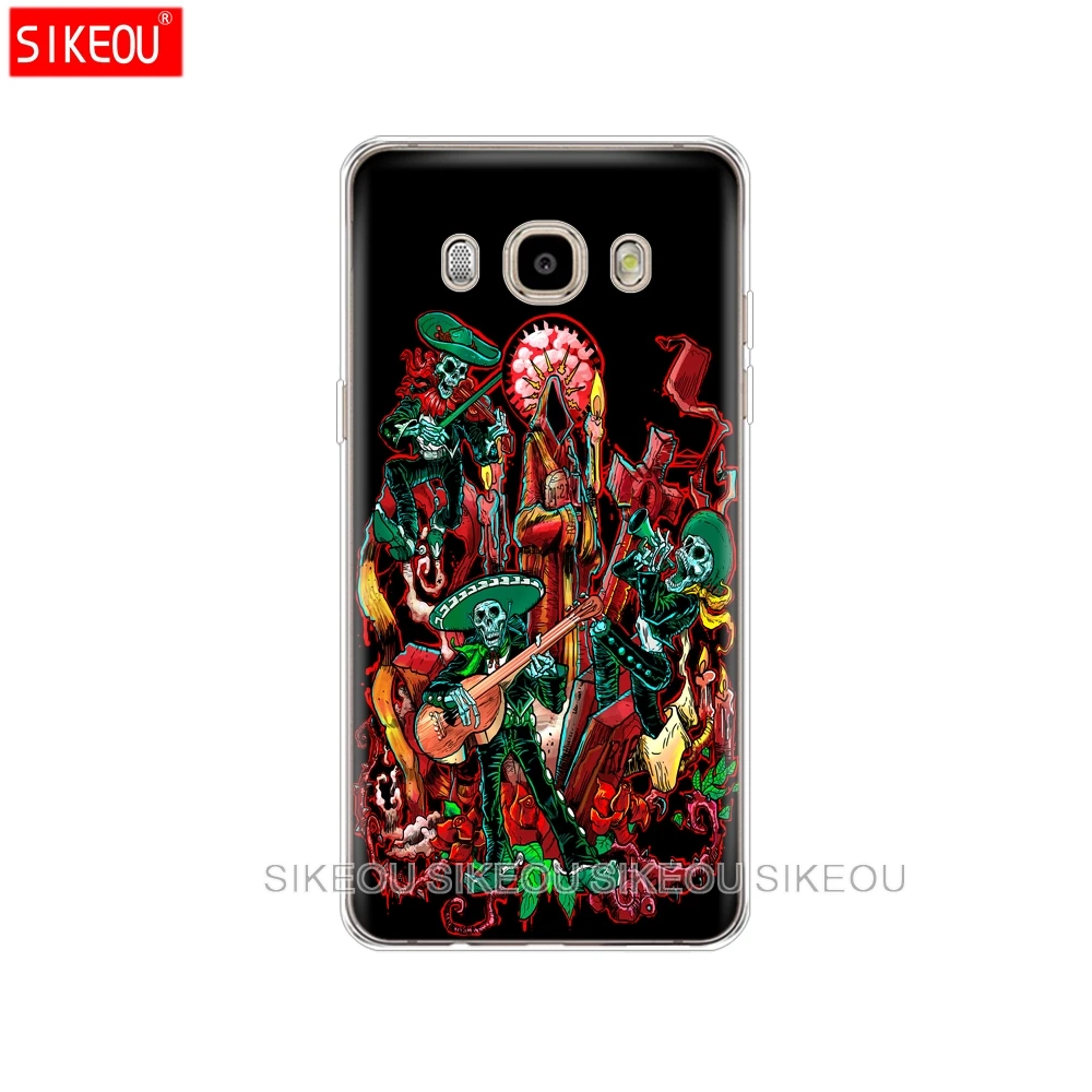 silicone cover phone case for Samsung Galaxy J1 J2 J3 J5 J7 MINI 2016 2015 prime soft tpu Cute Flower Skull protective coque |