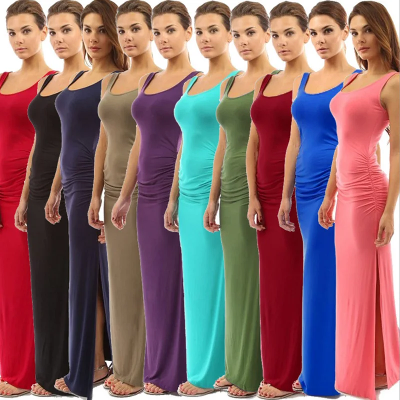 Длинное платье макси 2020 летние сарафаны в стиле бохо без рукавов сексуальный