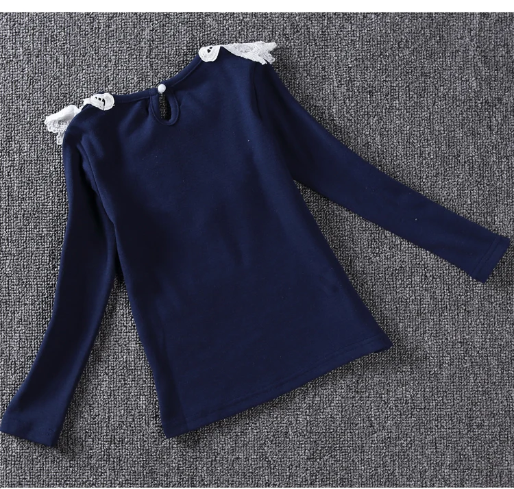 2019 осенние школьные блузки для девочек детская одежда маленьких кружевные