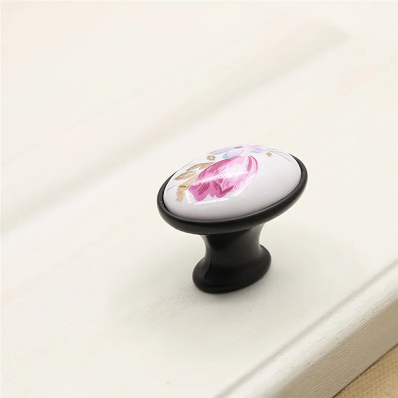 1 шт. ручка шкафа двери декоративные керамические ручки и тяги овальная форма