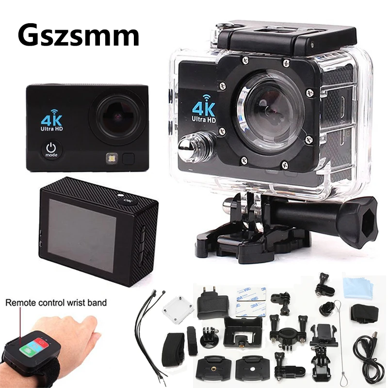 Gszsmm 4K экшн камера 1080P Водонепроницаемая для подводного спорта Wifi дайвинга