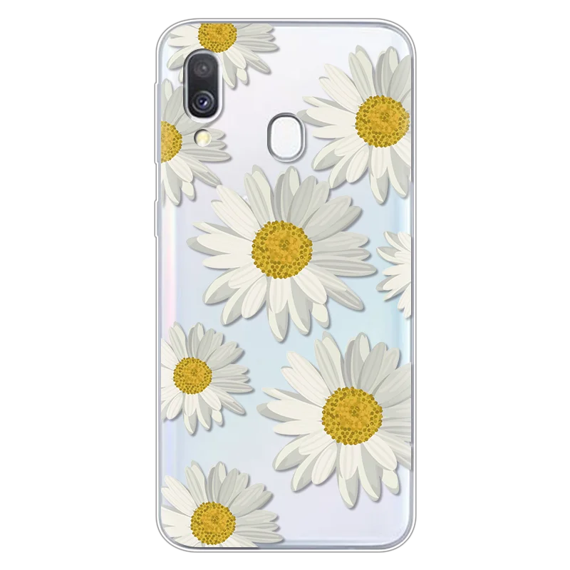 Роскошный чехол с цветами для samsung Galaxy A40 A30 A50 A70 A60 A10 чехол модный силиконовый мягкий чехол из ТПУ чехол для телефона чехол s Capa Funda