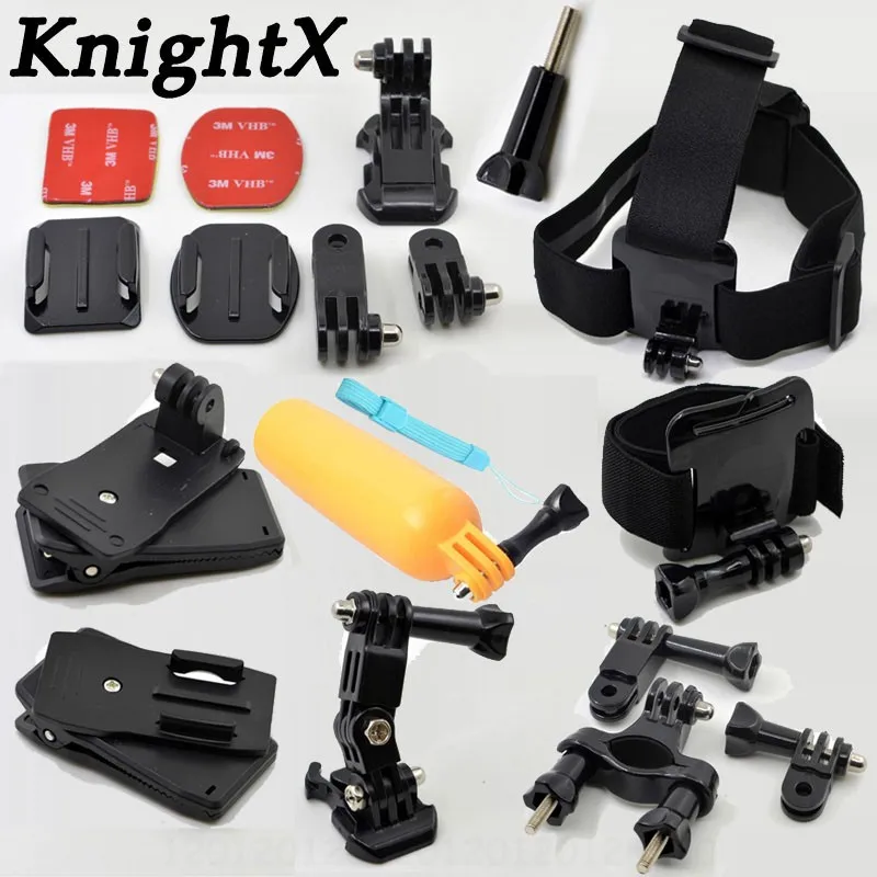 KnightX головной ремень для Gopro аксессуары для go pro hero 6 5 4 3 комплект крепление для SJCAM для SJ4000 для xiaomi для yi 4k as50 sony