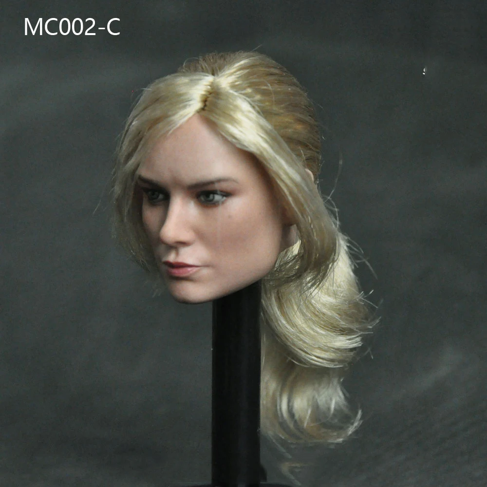 В наличии 1/6 MC002 Brie Larson женская голова лепить с желтым Pigtail для 12 &quotфигурки тела