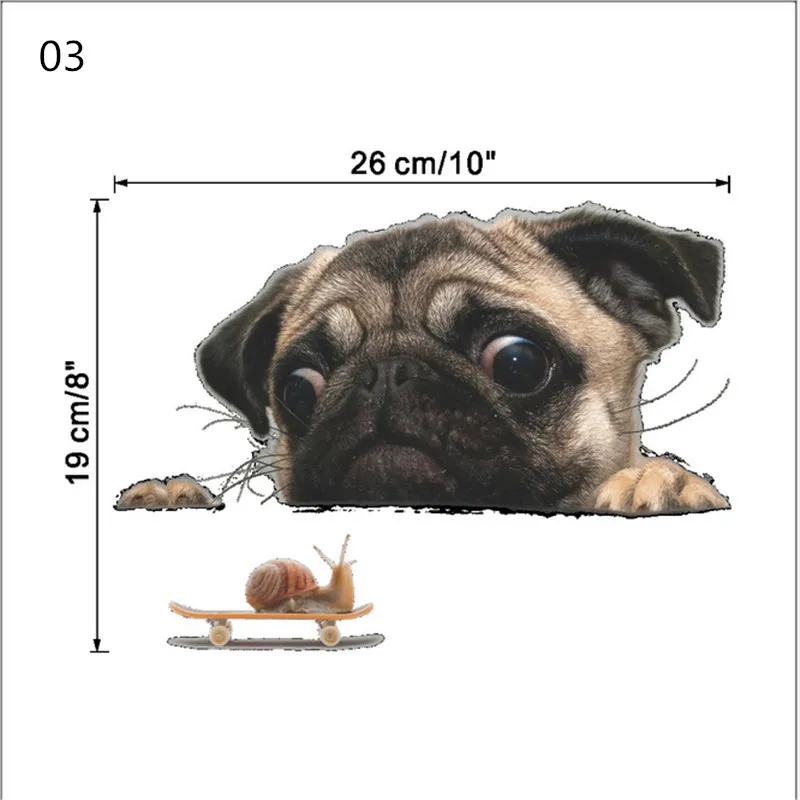 2PCS Waterproof 3D Dog Wall Sticker Bathroom Toilet Living Room Home Decor Decal Poster Background wall decals mural arts | Дом и сад
