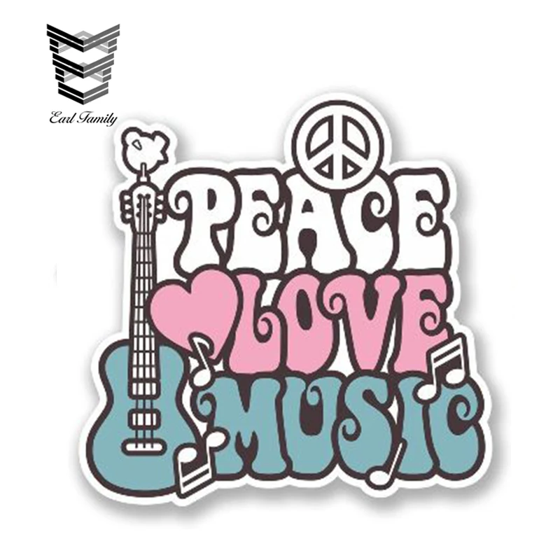 EARLFAMILY 13 см x Love Peace музыкальная наклейка Аксессуары для стайлинга автомобиля