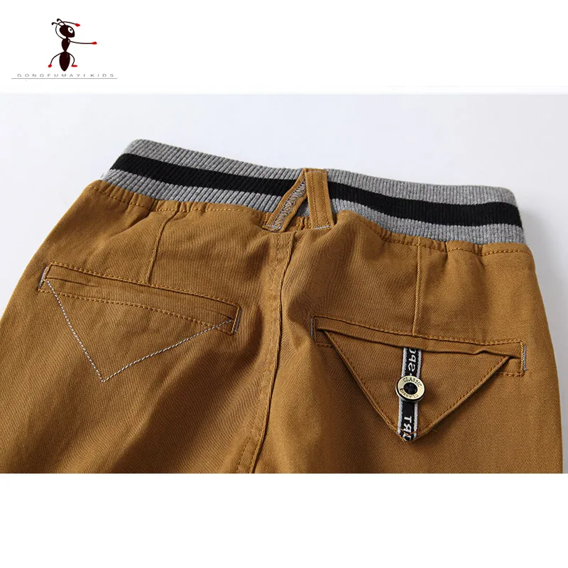 Осенние штаны для мальчиков Kung Fu Ant хлопковые детские повседневные брюки с