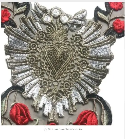 DDHeart Rose Embroidered Appliques Flower Patches for Clothes T-shirt DIY Decoration 31 x 26 cm Big Motif 1Piece | Дом и сад