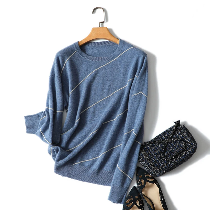 Shuchan High Quality Women Fashion 2018 Autumn 100%cashmere Sweater Jumpers Female Knitted Warm Pullover Crew Neck | Женская одежда