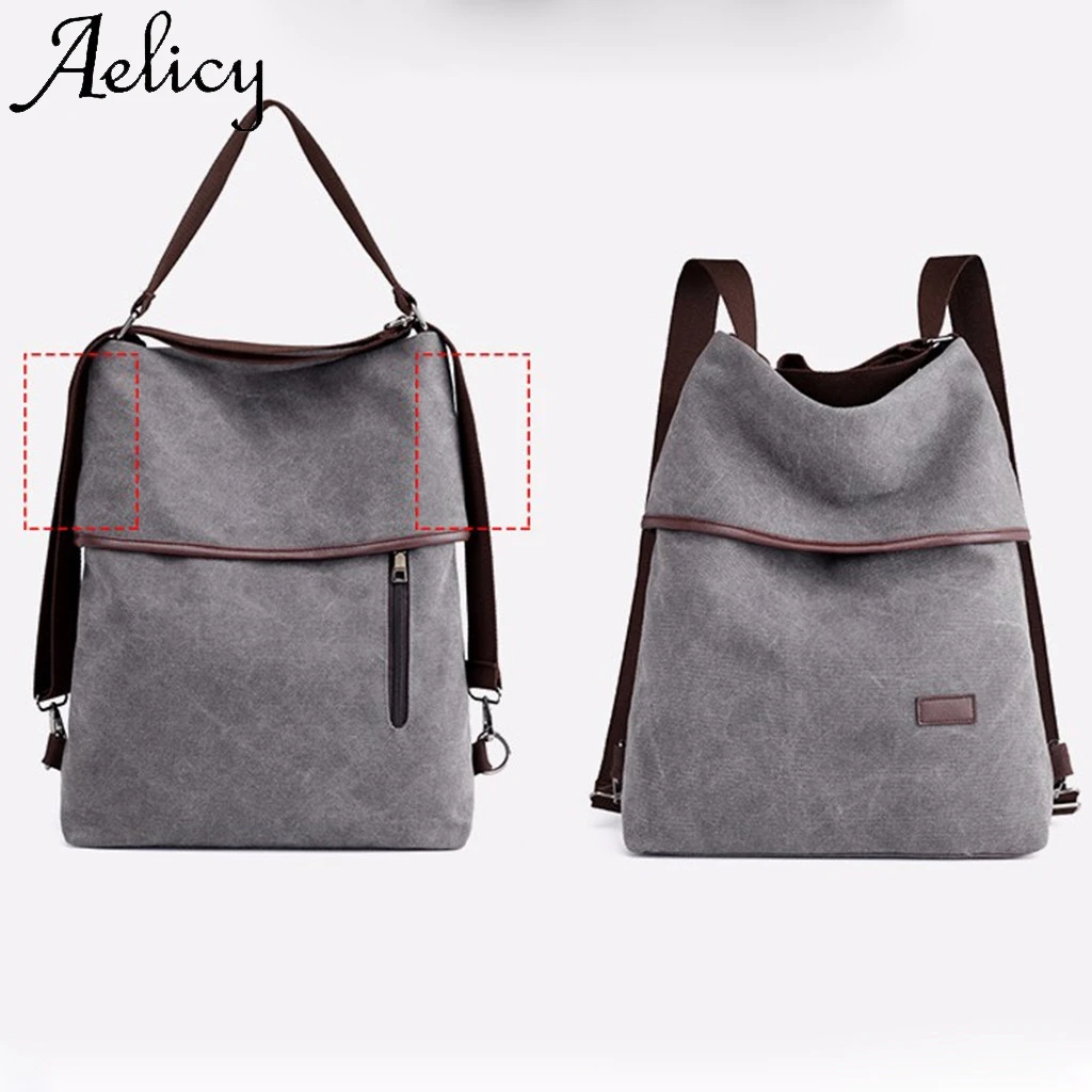 Aelicy Для женщин Для мужчин парусиновая большой Ёмкость рюкзак для путешествий, Студенческая школьная сумка с клапаном спортивные телефон карман сумки на одно плечо, школьная сумка