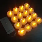 Комплект из 16 беспламенных желтых светодиодных чайных ламп с дистанционным управлением, работающих на батарейках