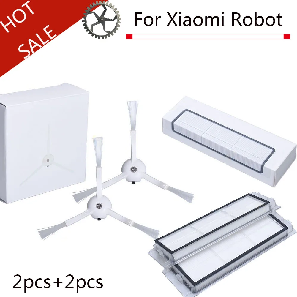 Высококачественная боковая щетка 2 шт. и HEPA фильтр для пылесоса xiaomi roborock s50 Xiaomi Mi