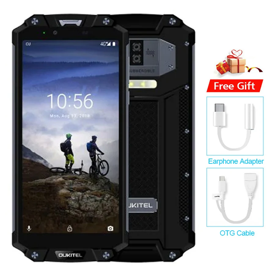 Black NFC IP68 Водонепроницаемый Смартфон OUKITEL WP2 6," 18:9 Android 8,0 MT6750T Восьмиядерный 4 Гб ОЗУ 64 Гб ПЗУ 10000 мАч мобильный телефон - Цвет: Black