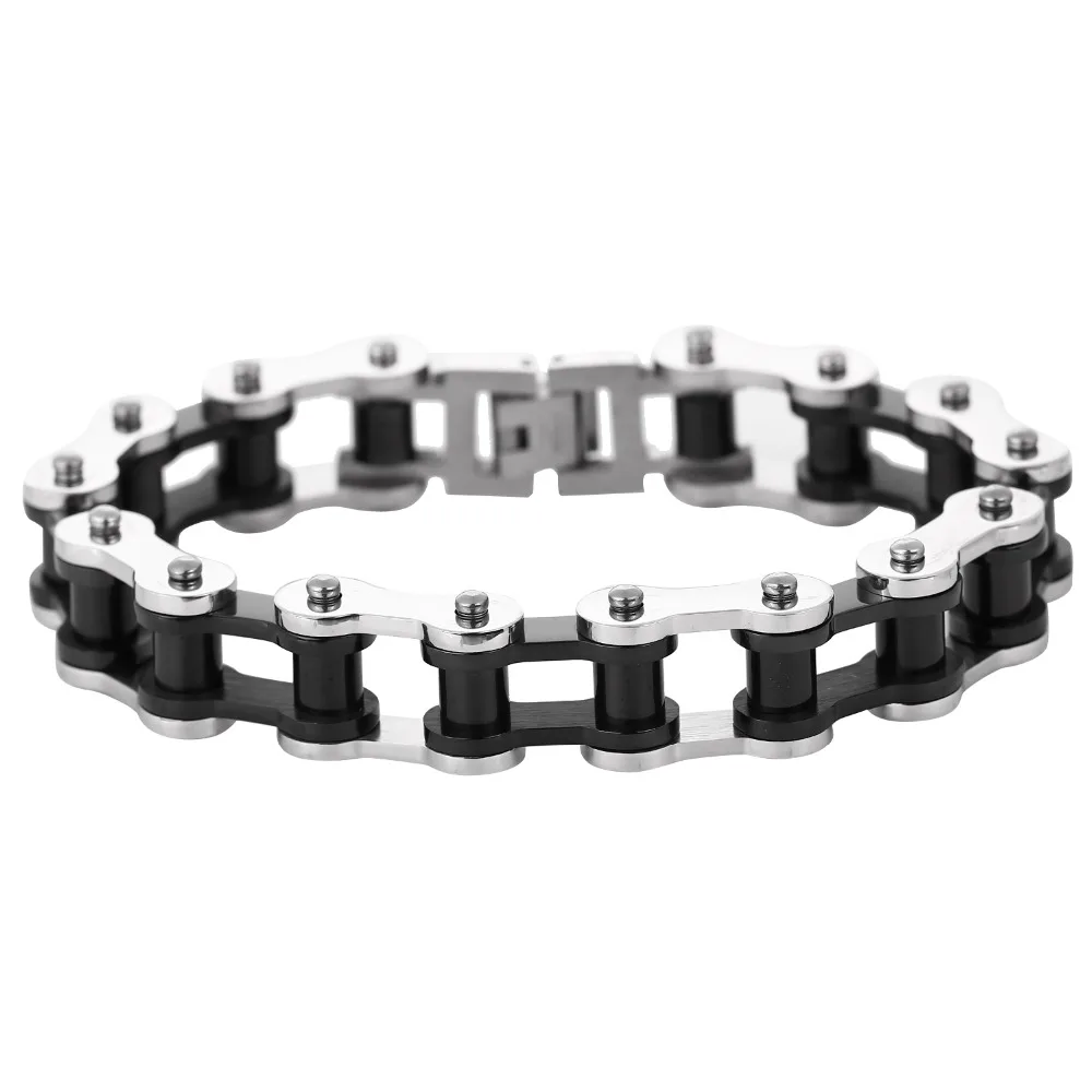 Тяжелый Байкерский браслет из нержавеющей стали 316L Ширина 16 мм мужской модная