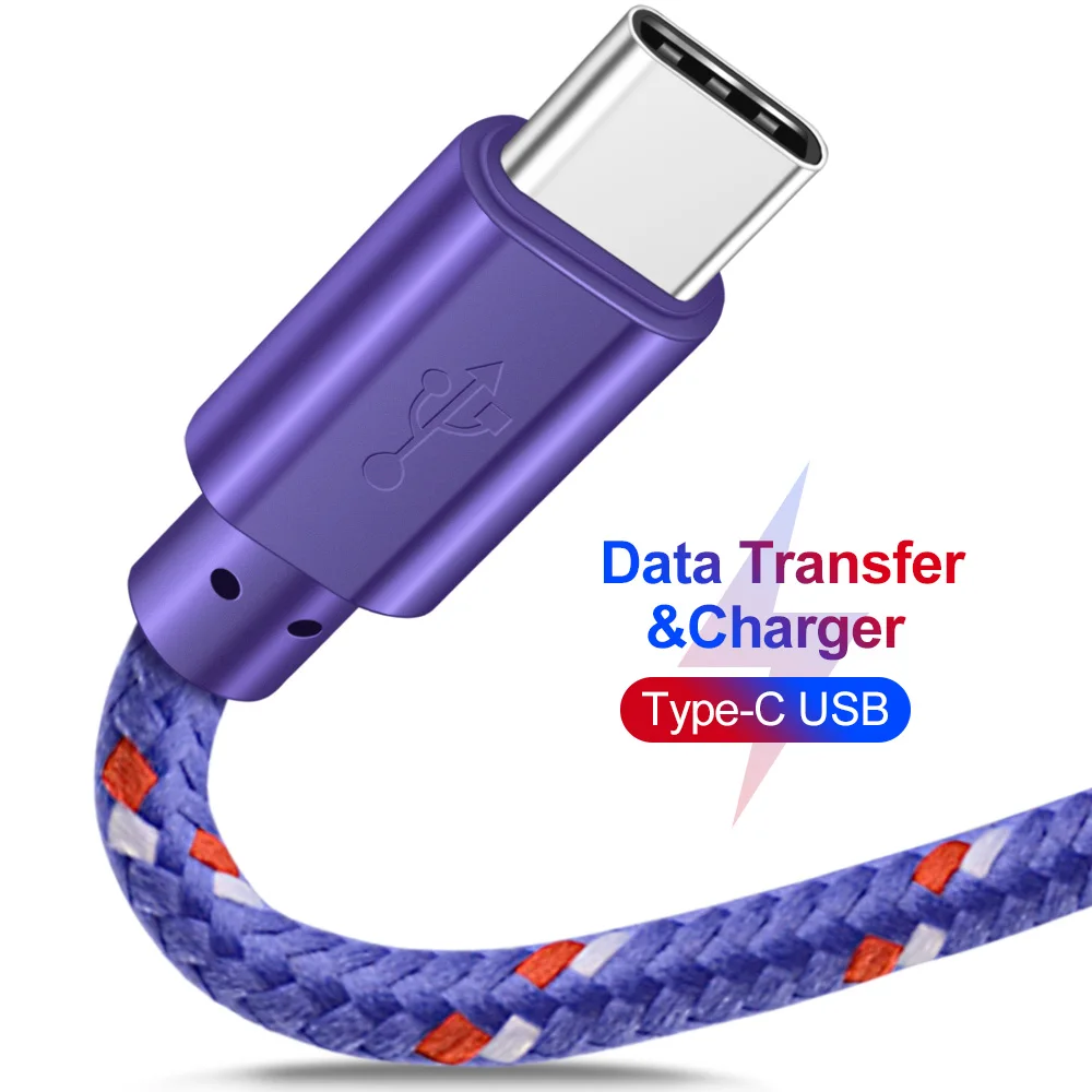 OLAF нейлоновый плетеный кабель USB типа C 1 м 2 м 3 м кабель для синхронизации данных быстрая зарядка USB C для Samsung S9 S10 Xiaomi mi9 mi8 Huawei Type-c