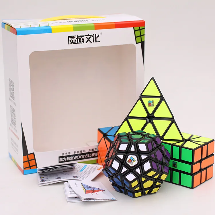 Black Strange Кубик Moyu комплект 2x2 3x3 4x4 5x5 скоростной куб набор Mofang Jiaoshi волшебный куб MF2S MF3S MF4S MF5S Набор пазлов игрушка в подарочной коробке - Цвет: Black Strange