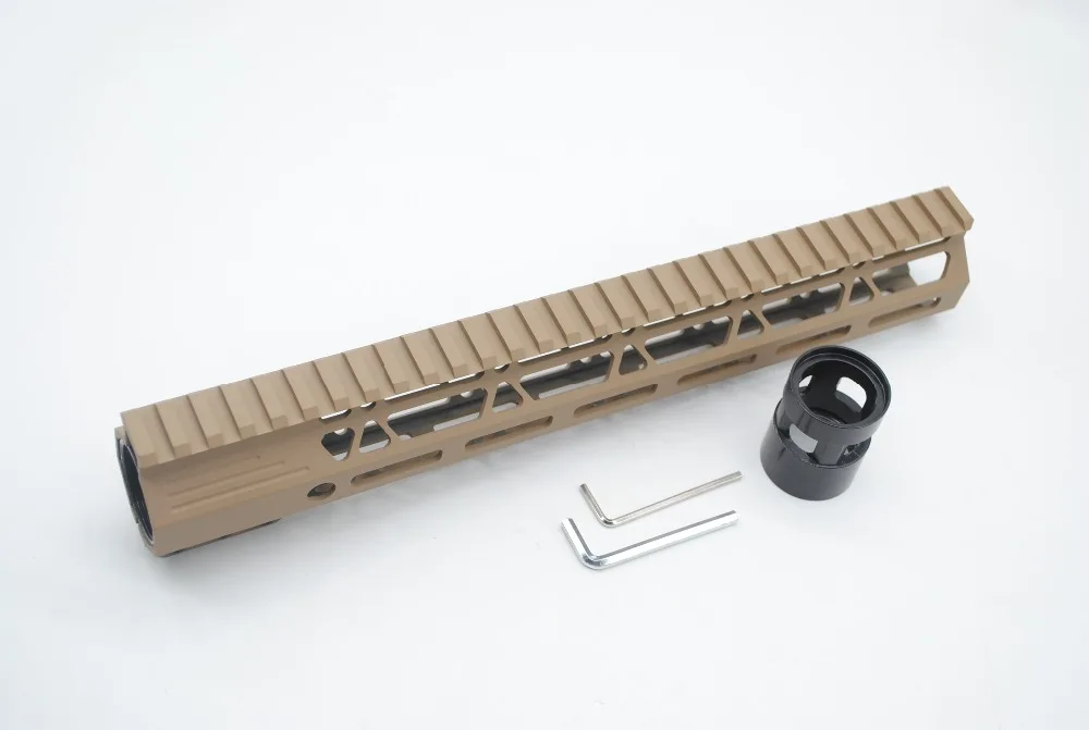 TriRock 12'' inch M-lok Handguard Rail Clamping Style Free Float Picatinny Mount System Fit .223/5.56 AR-15 Tan Color Printed | Спорт и