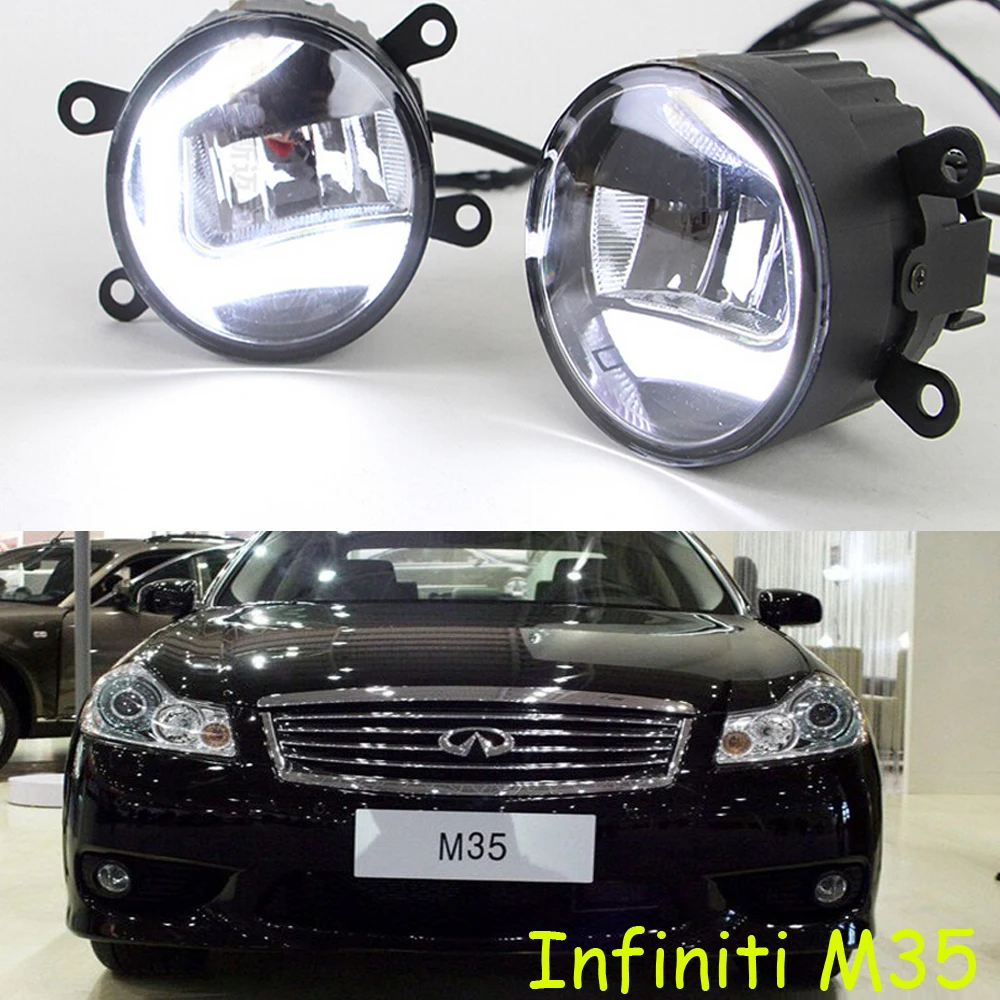 Автомобильный бампер, лампа на голову, светильник Infiniti M25 M35 M37, Дневной светильник светодиодный, автомобильные аксессуары, фара для Infiniti QX50 QX70, противотуманная фара
