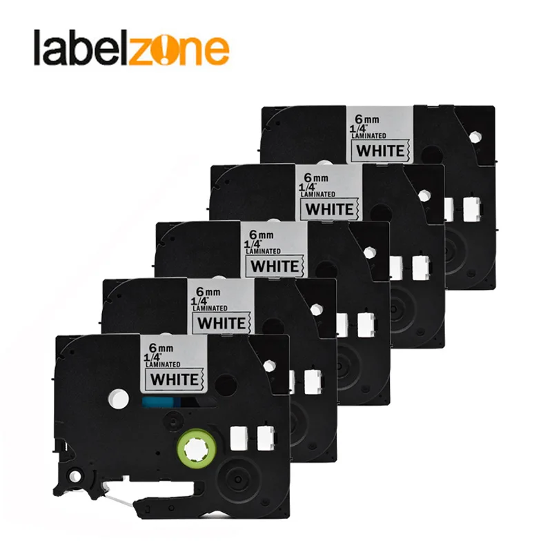 Ленты для этикеток Brother p-touch 6 мм совместимые с принтерами tz211 tze-211 tz-211 tz tze 211 5 шт. |