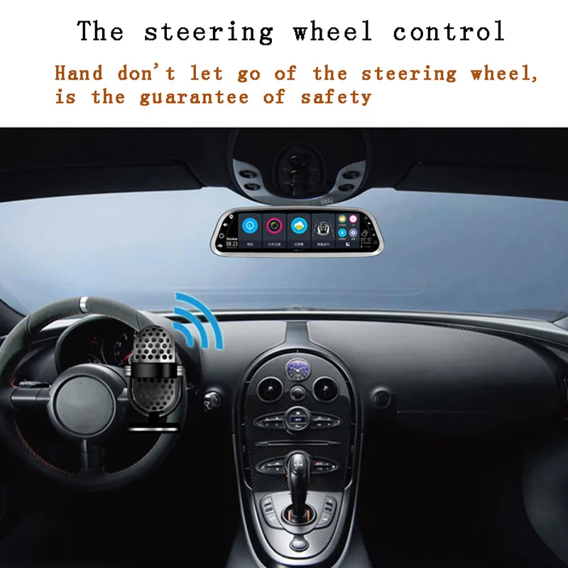 Car DVR10&quot Touch Android 5.1 Reversing Rearview mirror video wifi GPS Parking Monitor e-dog Intelligent voice Dual Lens Dash Cam |