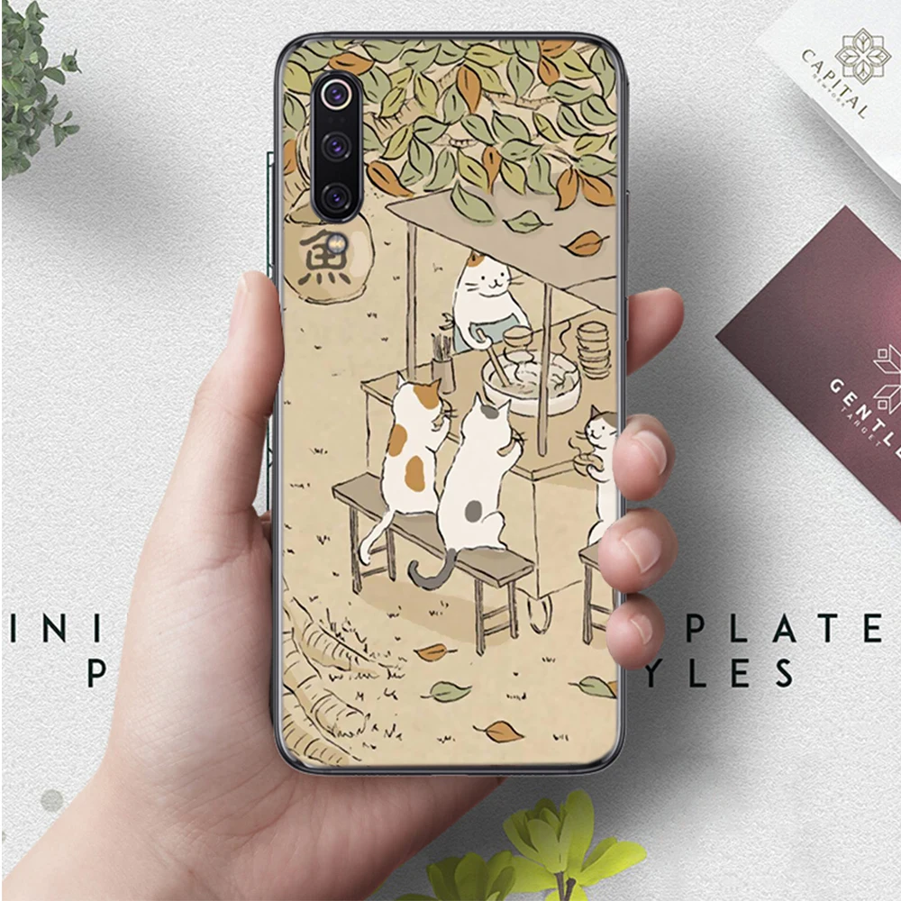 Японский кот напиток шаблон кожи специальный силиконовый чехол для xiaomi mi 5X6 6X8 9 SE 9T Pro CC9E CC9 A3 F1 A1 A2 Lite MAX 3 - Цвет: 5