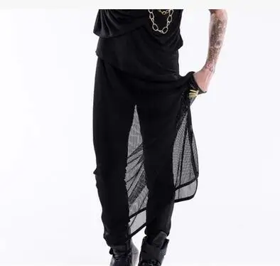 

27-42!!Men's clothing black perspectivity all-match fashion mesh skinny pants costumes the trend of casual pants