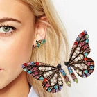 Новые милые серьги-гвоздики с бабочкой для женщин цветная дрель вечерние серьги ювелирные аксессуары
