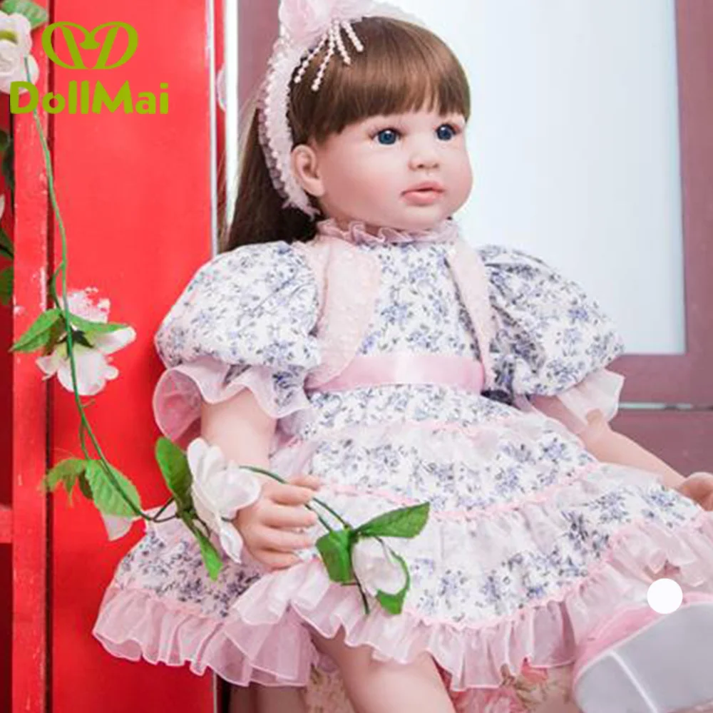 

60cm Silicone Reborn Baby Doll Toys For Children Girls Bonecas 24inch Princess Babies Vinyl Toddler baby toddler doll Present
